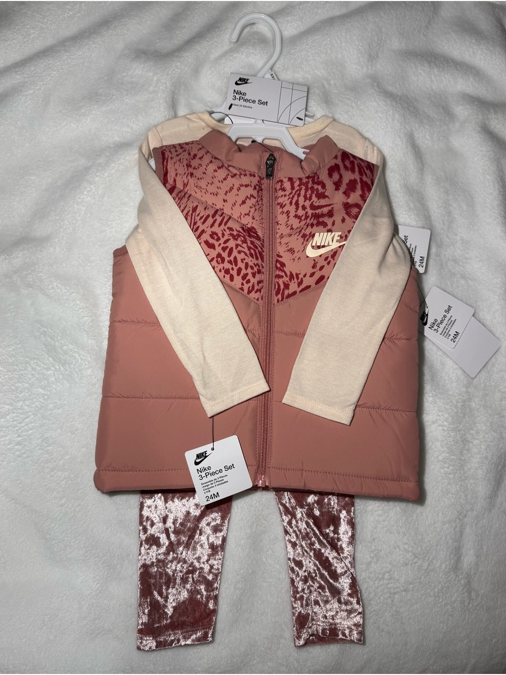Nike Pink and Cream Girls 3-Piece Matching Set